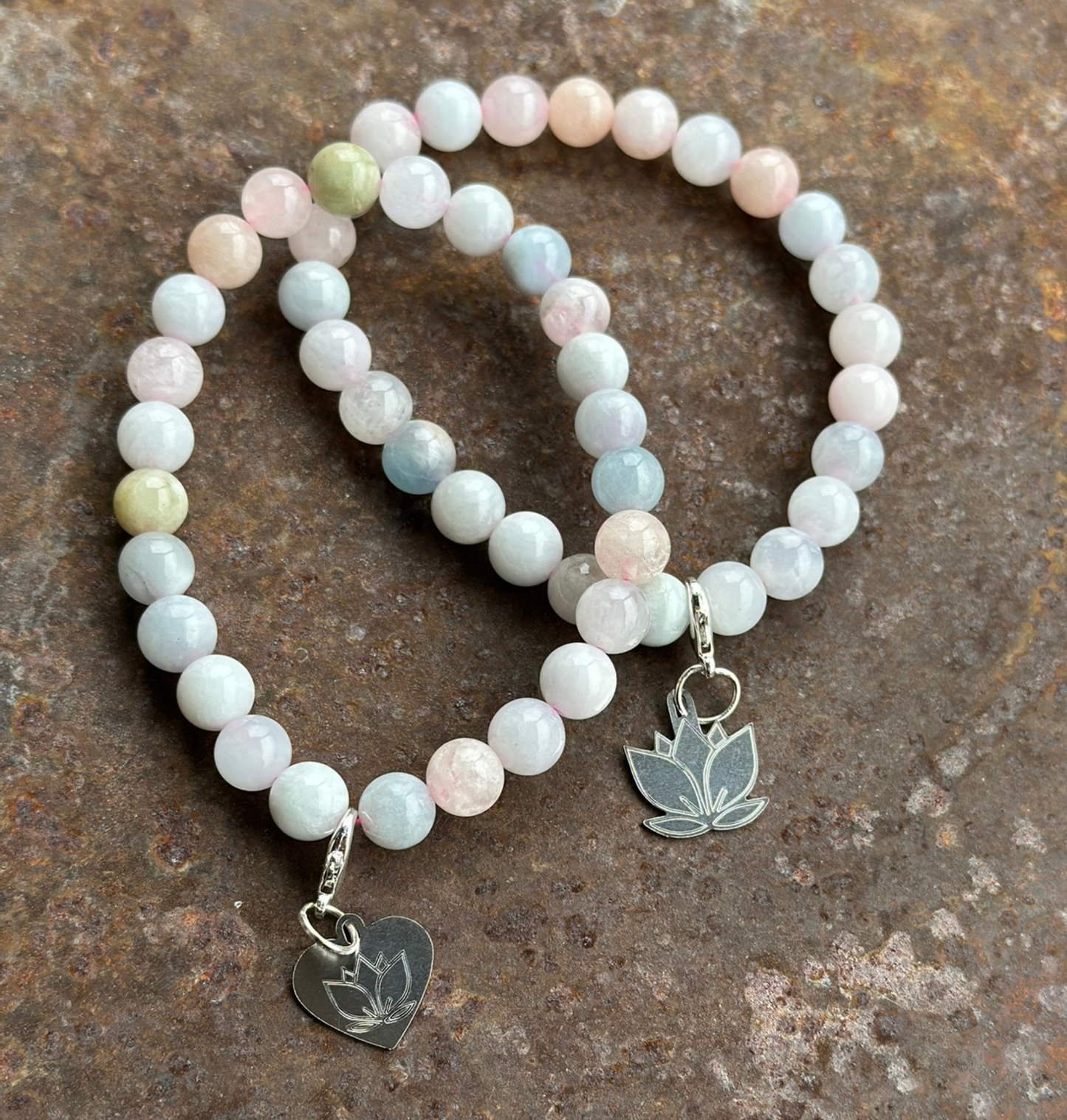 Morganit 8mm EdelsteinArmband - Innere Ruhe & Herzöffnung