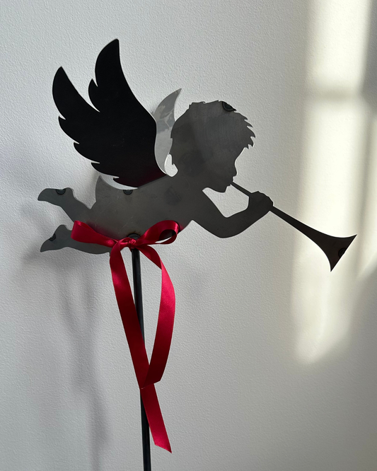 Abundanceia Gartenstecker Engel – Stahl, rostend