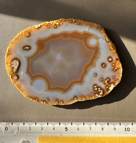 Achat-Scheibe – rund, 10–15 cm (Einzelstück)