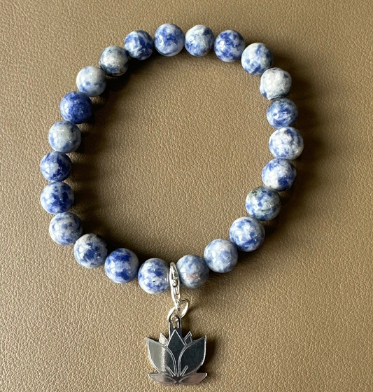 Blauer Jaspis 8mm EdelsteinArmband – Klarheit, Schutz & innere Ruhe