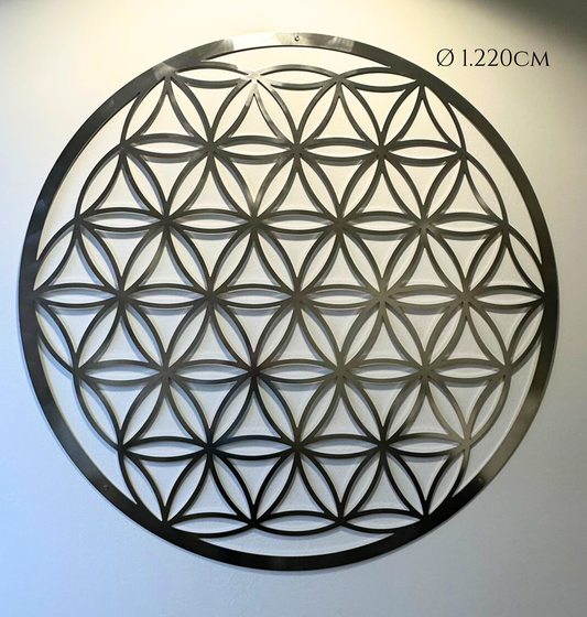 Lebensblume Übergroßes Edelstahldekor Ø 1220cm