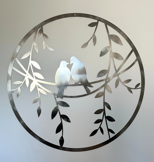 Birds Freedom – Großformat Ø 1,20 m aus Edelstahl