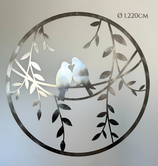 Bird’s Freedom – Übergroßes Edelstahl-Dekor Ø 122 cm