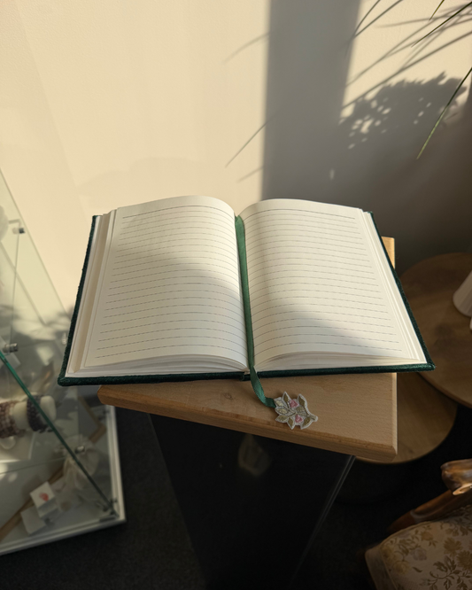 Samt-Notizbuch Lebensbaum – Grün