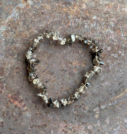 Rauchquarz Chip Edelsteinarmband