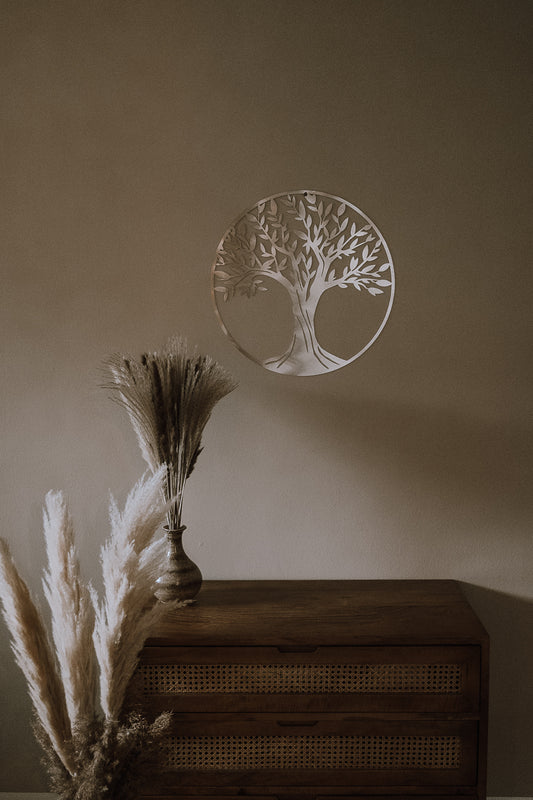 Lebensbaum – Edelstahl-Wanddekor Ø 50 cm | German Design Award