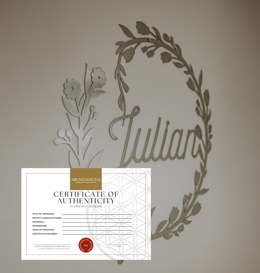 WandDekor Blütenkreis - Ø 52cm PERSONALISIERBAR