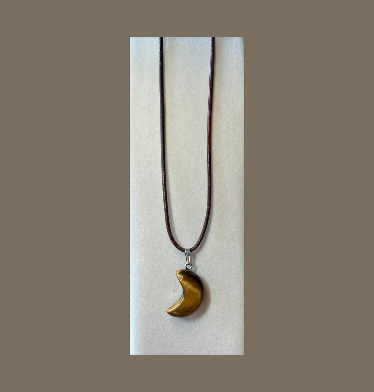 Kette Edelsteinanhänger Tiegerauge Symbol Mond