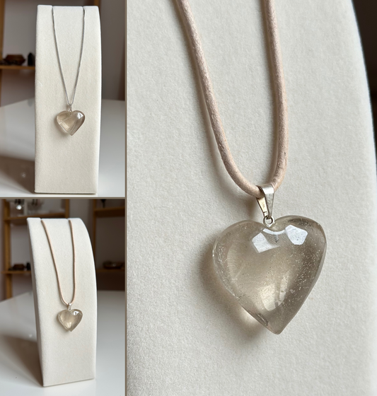 Kette Edelsteinanhänger Rauchquarz Symbol Herz