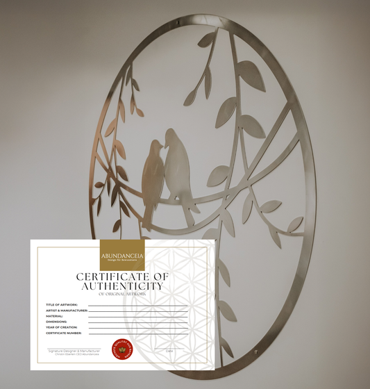 Bird´s Freedom Ø 57cm -Die Freiheit der Vögel, Edelstahl-Wanddekor