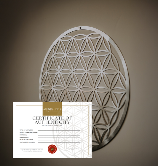 Lebensblume Ø 57 cm – Bewusstseinsförderndes Edelstahl-Wanddekor