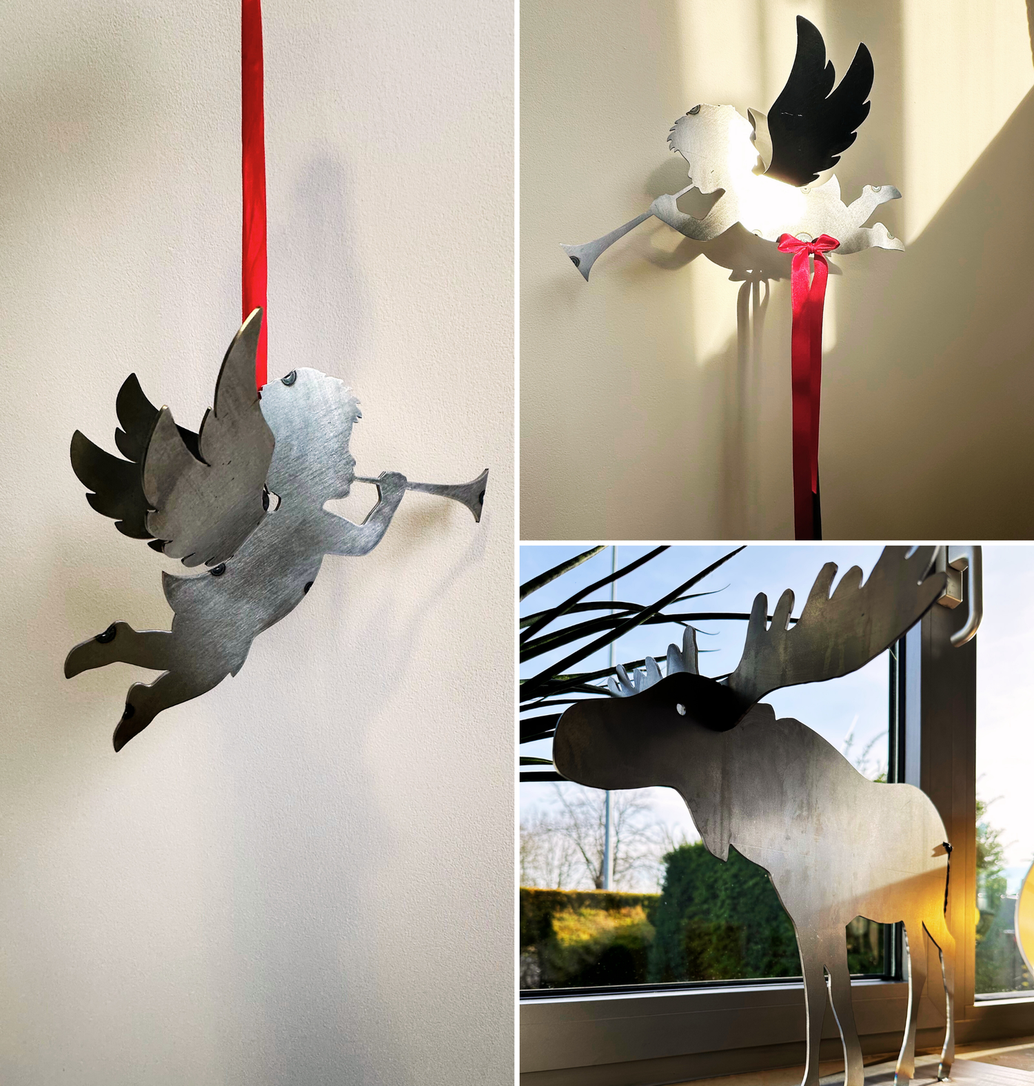 Weihnachtsdekore aus Stahl (rostend)