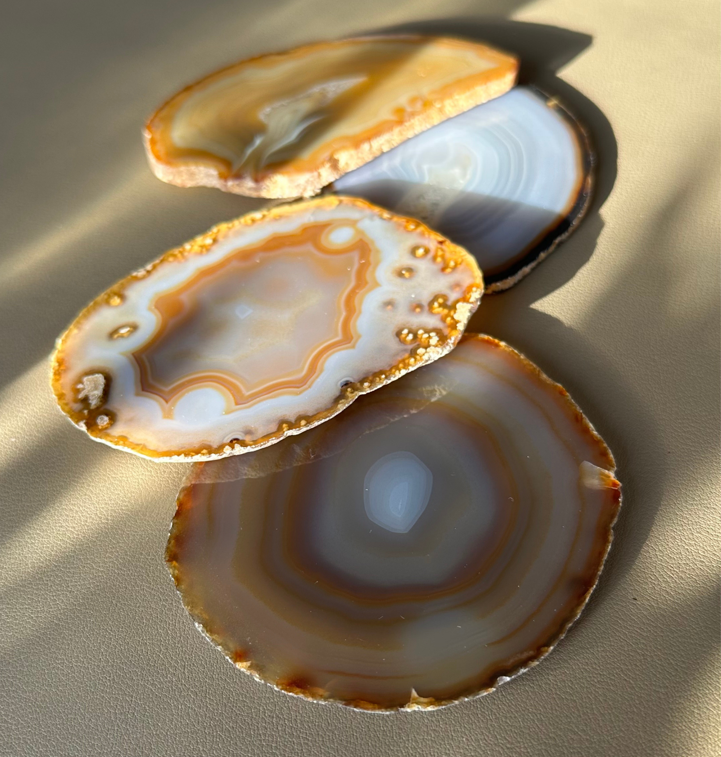 Achat-Scheibe – rund, 10–15 cm (Einzelstück)