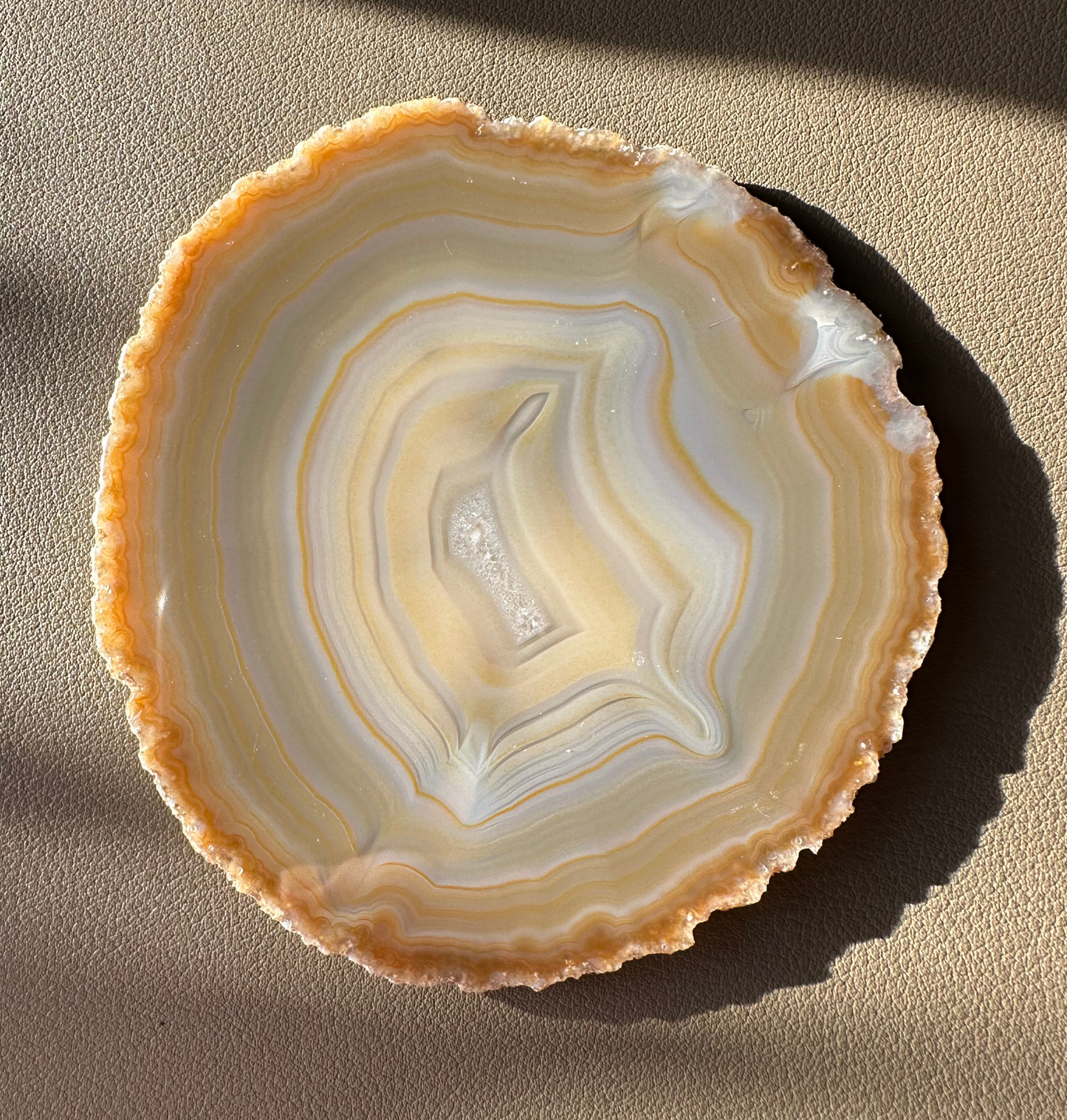 Achat-Scheibe – rund, 10–15 cm (Einzelstück)