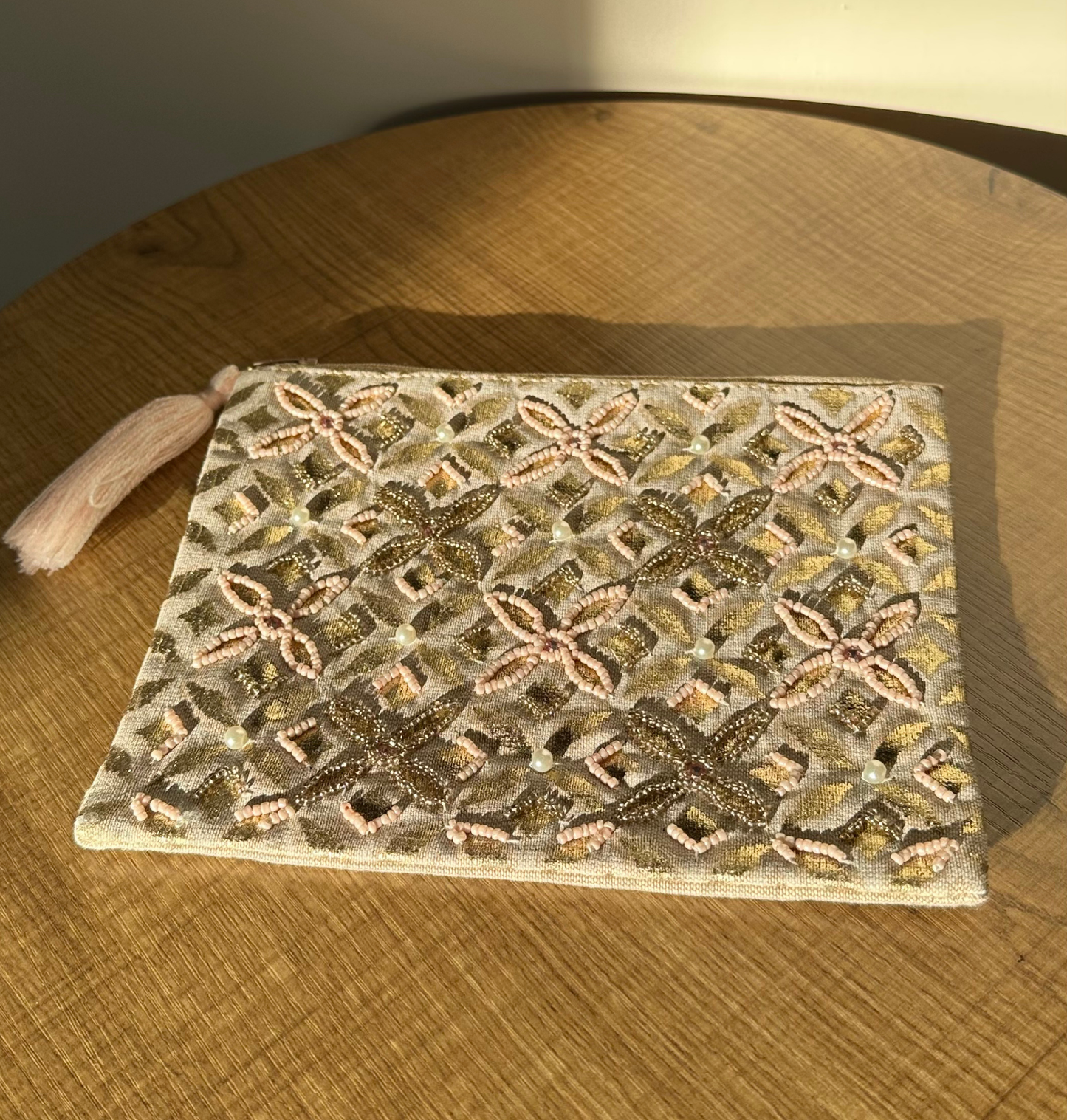 Samt-Täschchen – Lebensbaum, Lotusblüte & Lebensblume