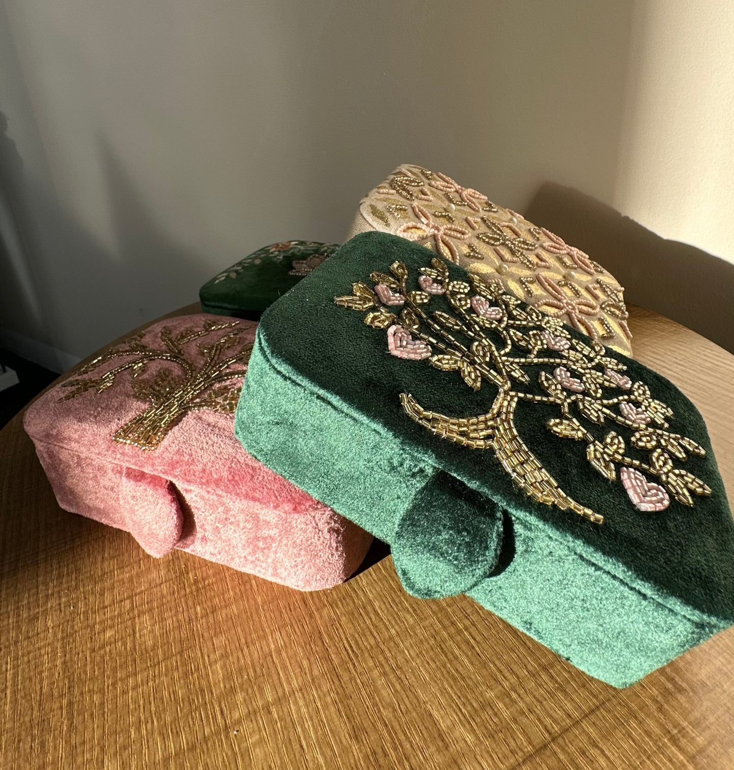 Samt-Schatullen– Lebensbaum, Lotusblüte & Lebensblume