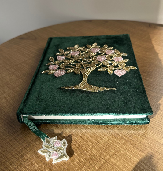 Samt-Notizbücher– Lebensbaum, Lotusblüte & Lebensblume