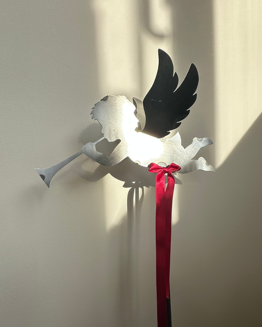 Abundanceia Gartenstecker Engel – Stahl, rostend