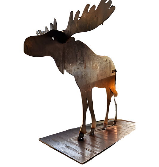 Abundanceia Stehender Elch – Stahl, rostend