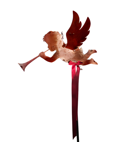 Abundanceia Gartenstecker Engel – Stahl, rostend