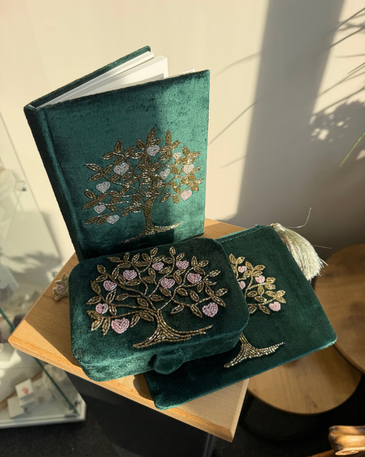 Samt-Bundle Lebensbaum – Grün | 3-teilig