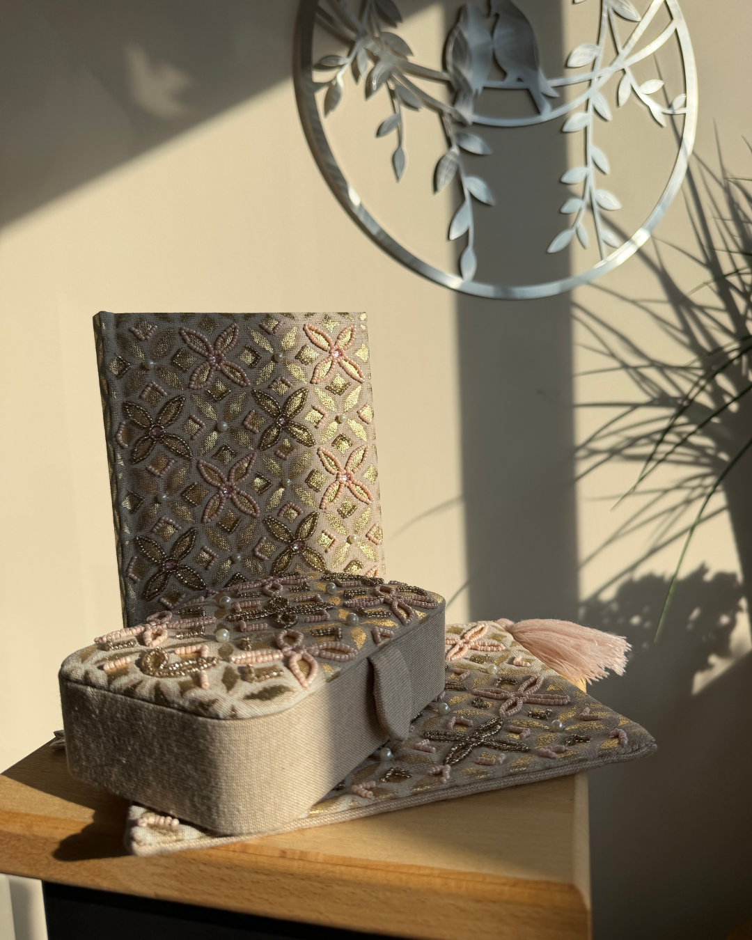 Bundle Lebensblume – Gold/Beige | 3-teilig