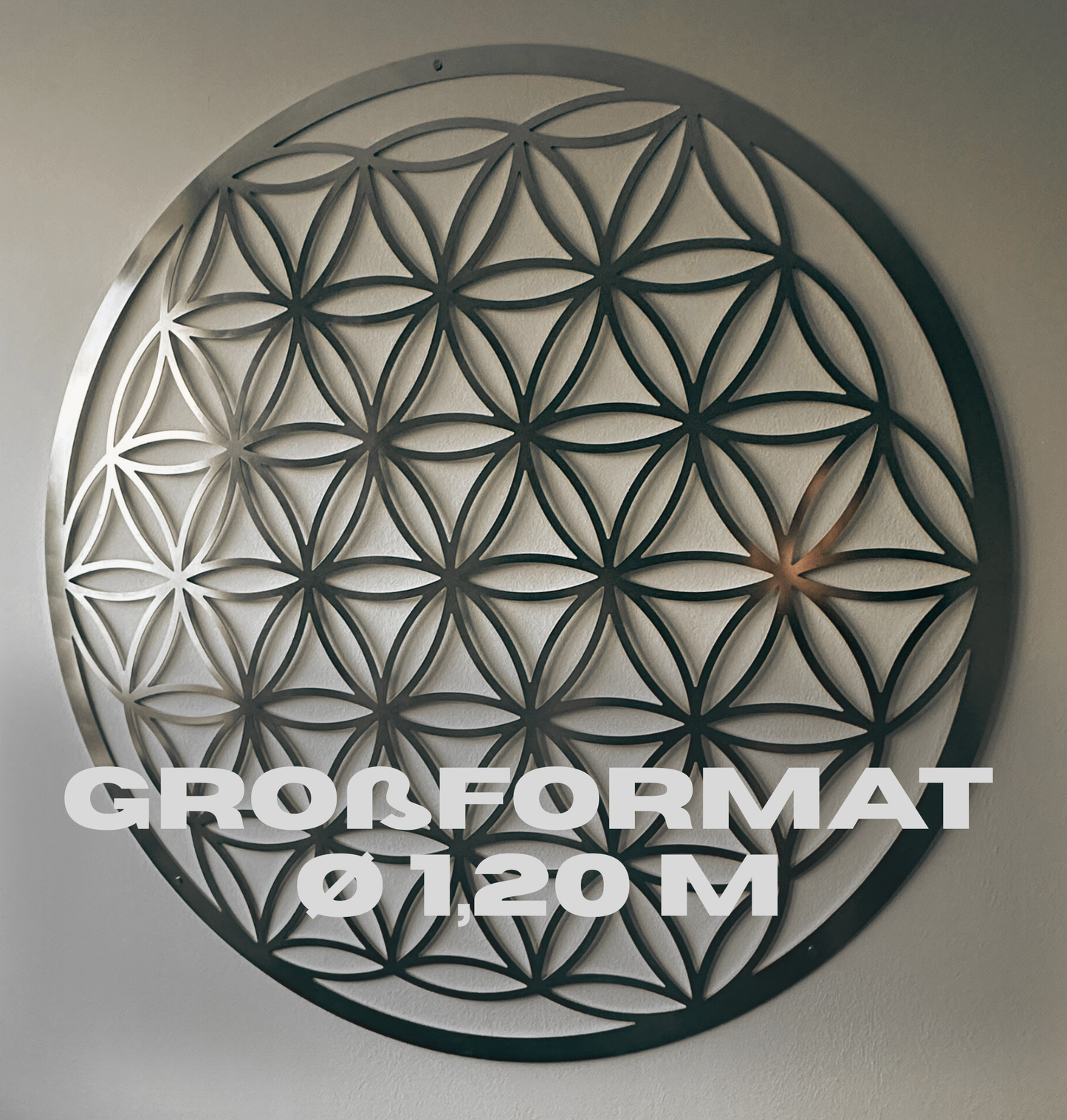 Lebensblume – Großformat Ø 1,20 m aus Edelstahl