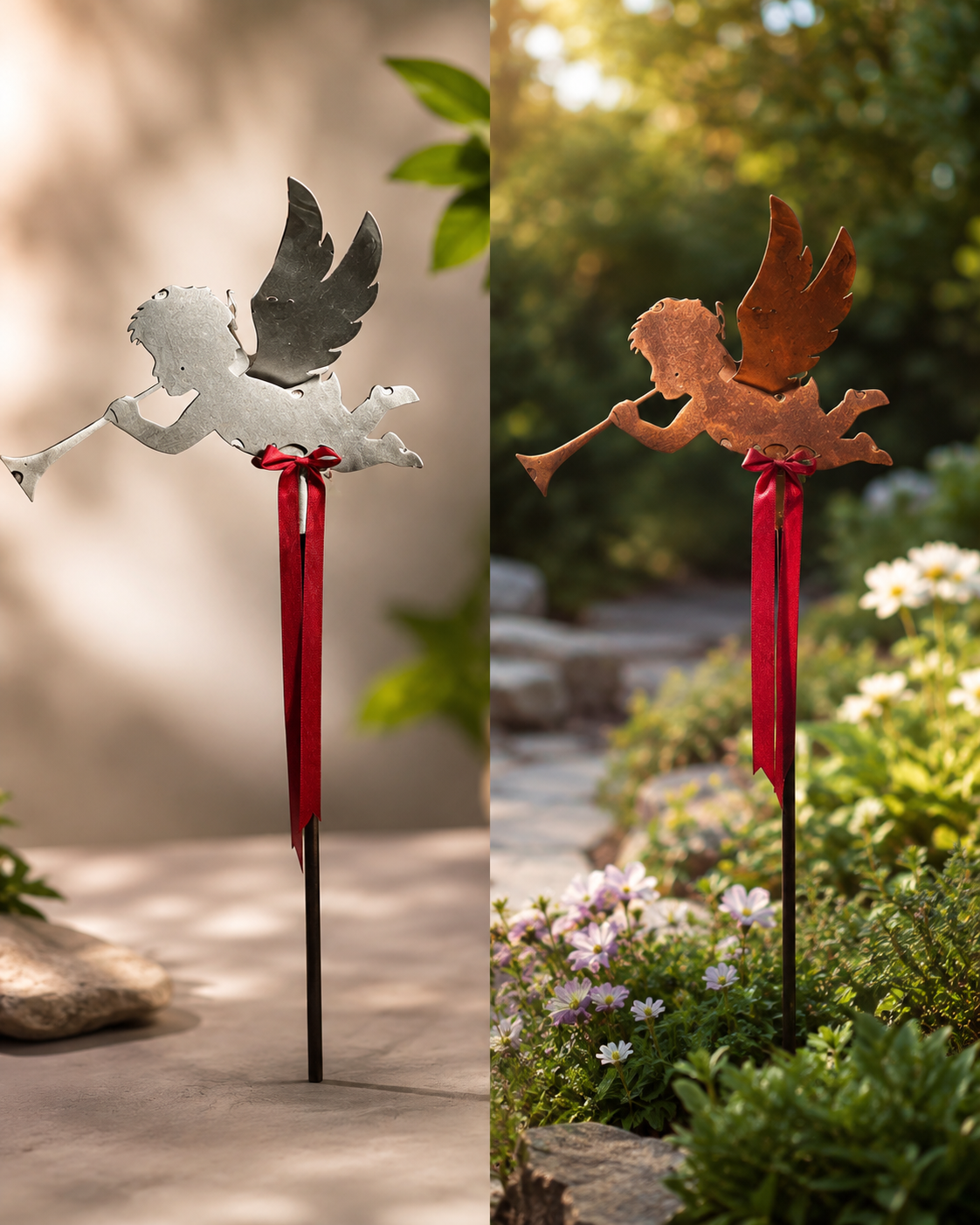 Engel Gartenstecker (rostender Stahl) | Abundanceia