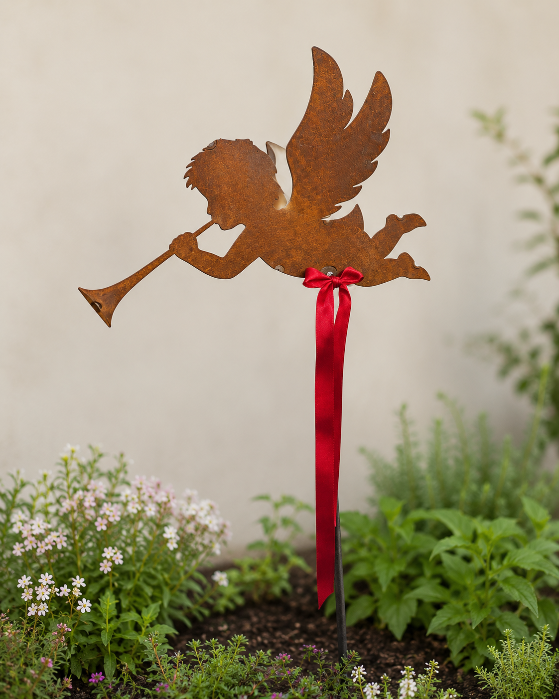Engel Gartenstecker – rostender Stahl | Abundanceia