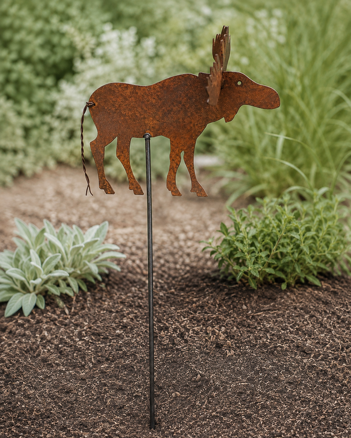 Elch Gartenstecker – rostender Stahl | Abundanceia