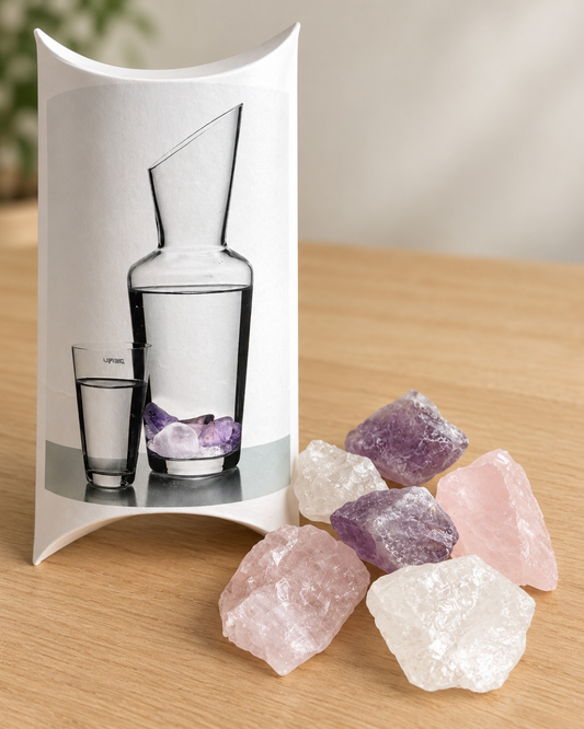 Wassersteine – Rosenquarz, Bergkristall & Amethyst
