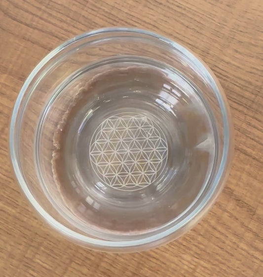 Vitalwasser-Trinkglas MYTHOS mit BDL weiß graviert