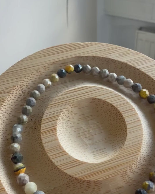 Jasper Armband – facettierte Edelsteinperlen 4 mm